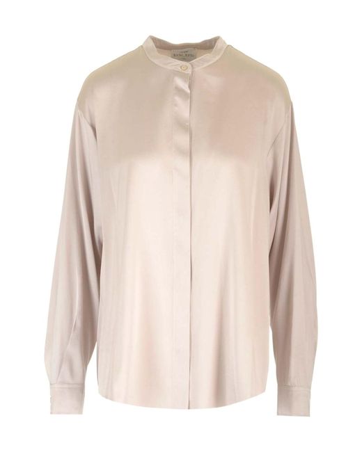 Forte_forte Natural Curved Hem Satin Shirt
