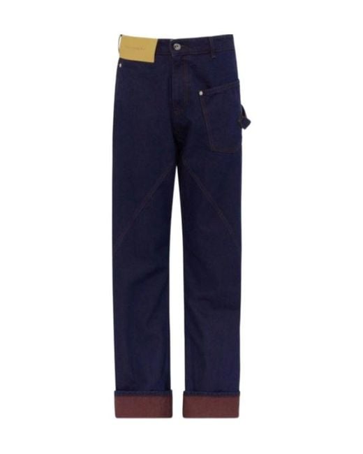 J.W. Anderson Blue Jw Anderson Turn Up Twisted Workwear Jeans for men