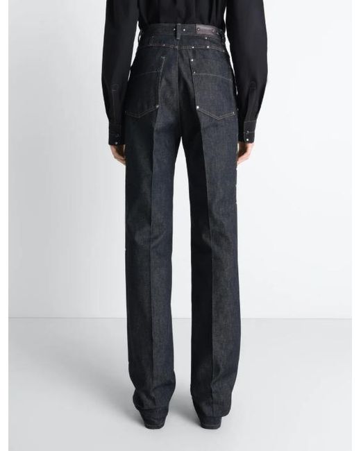 Lemaire Gray Panelled Studded Trousers