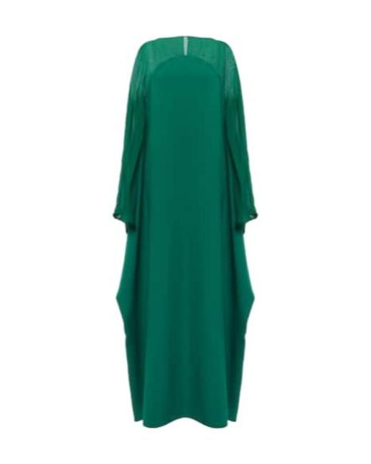 Safiyaa Green Silk-Trimmed Kaftan
