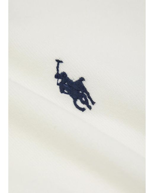 Polo Ralph Lauren White Logo-Embroidered Cotton-Knit Polo Shirt for men