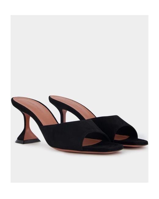 AMINA MUADDI Black Lupita 70Mm Suede Mules