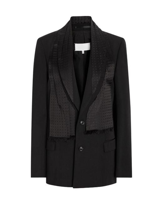 Maison Margiela Black Wool Polka Dot Coat
