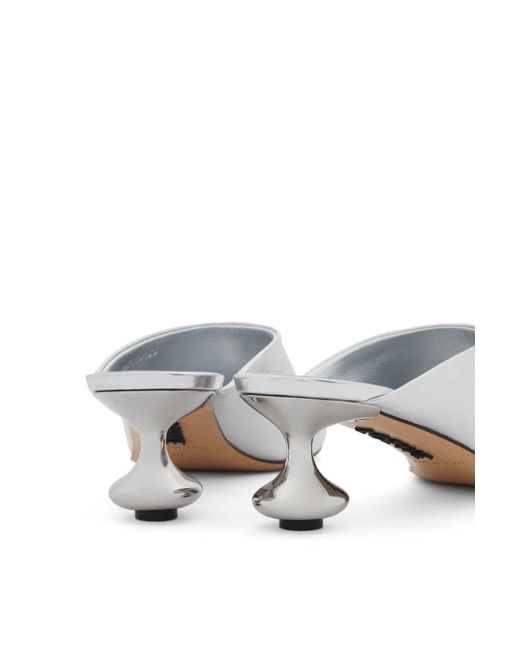 Loewe White Toy Metallic Mule Pumps
