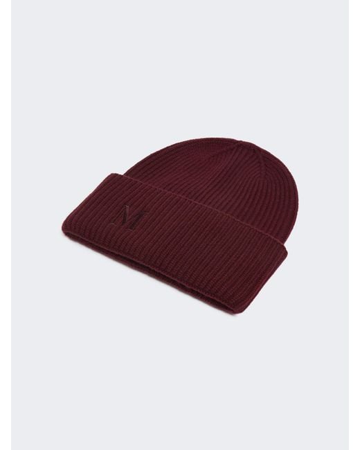 Max Mara Red Mmretina Ribbed Beanie