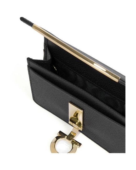 Ferragamo Black Ferragamo Logo Plaque Wallet