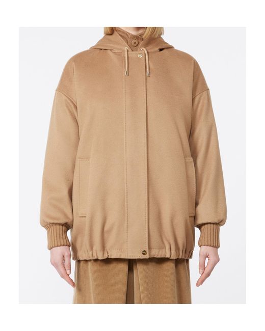 Max Mara Natural Studio Drawstring Long-Sleeved Coat