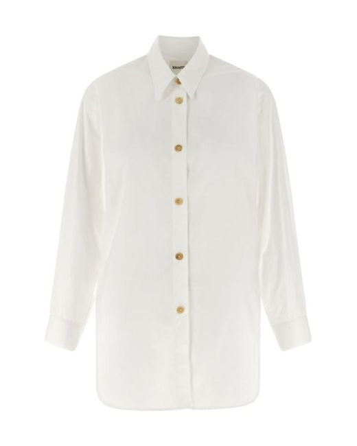 Khaite White Single-Breasted Shirt