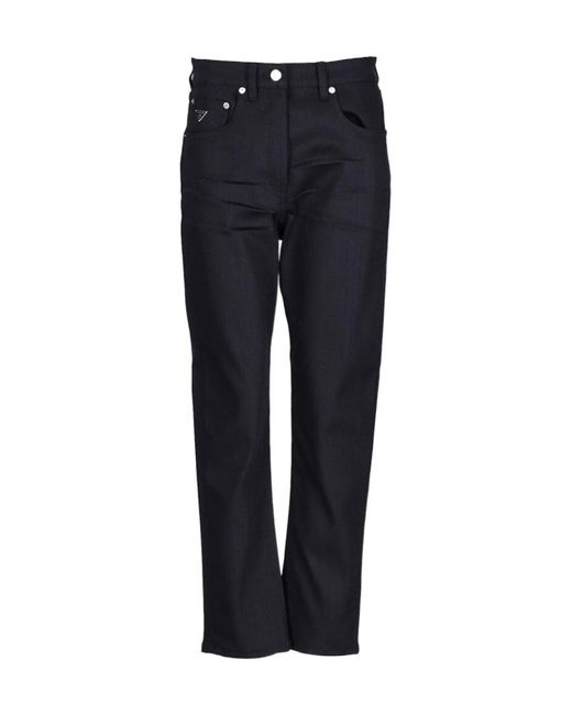 Prada Blue Stretch Denim Five-Pocket Jeans