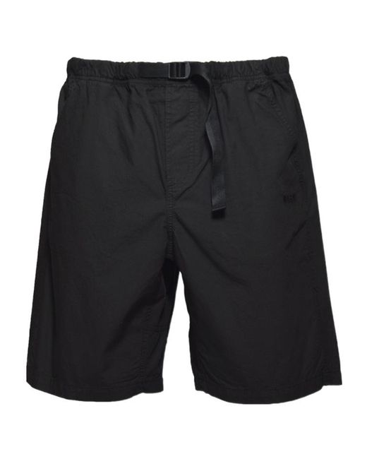 MSGM Black Buckle-Strap Fastened Thigh-Length Shorts for men