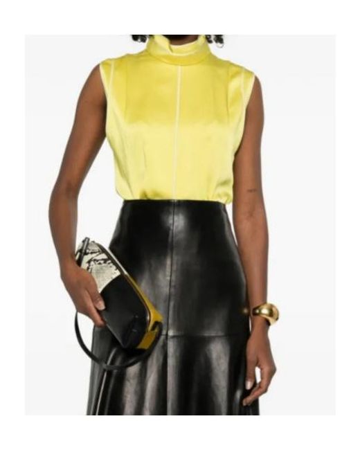 Jil Sander Yellow Stand-Up Collar Vest
