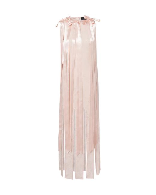 Simone Rocha Pink Bow-Detail Floral Jacquard Maxi Dress