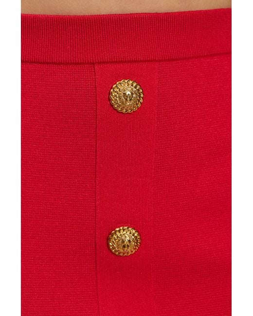 Balmain Red Button Mini Skirt