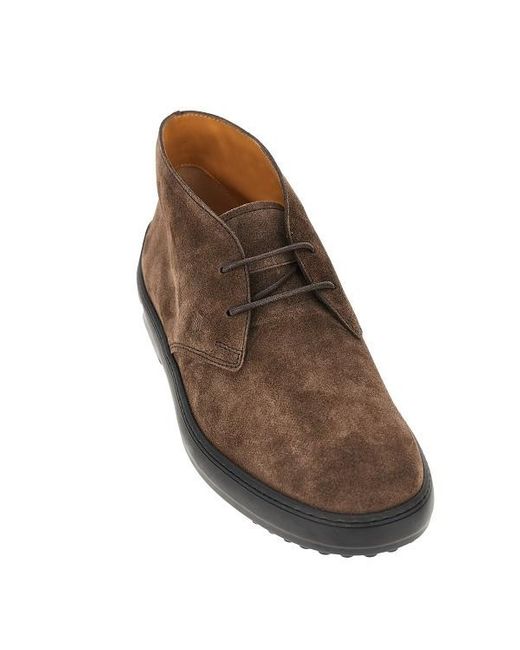 Tod's Brown Round Toe Flat Shoes for men