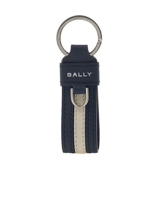 Bally Blue Suture Detail Key Chain for men