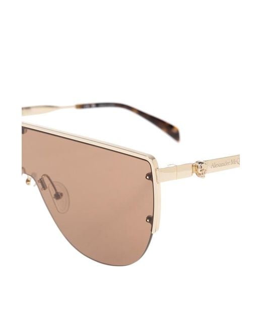 McQueen Pink Eyewear Skull Detailed Sunglasses for men