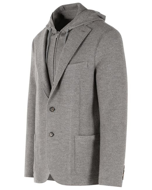 Eleventy Gray Layered Blazer for men