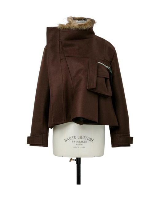 Sacai Brown Melton Jacket