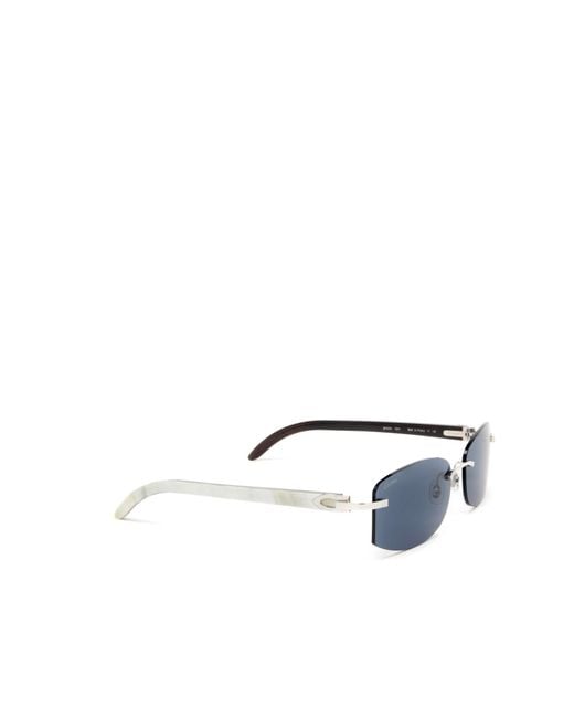 Cartier Blue Rectangular Frame Sunglasses