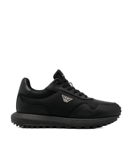 Emporio Armani Black Sustainability Low-Top Sneakers for men