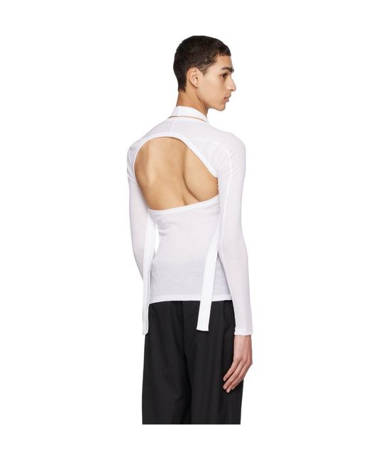 Dion Lee White Modular Open-Back Tank Top for men