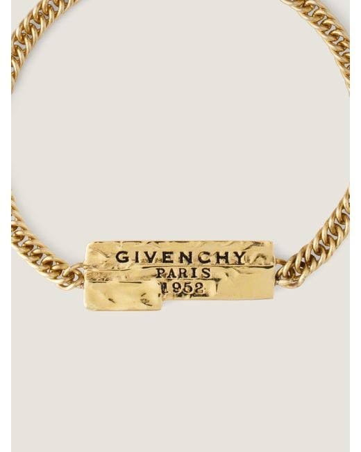 Givenchy Metallic Logo Engraved Tape Bracelet