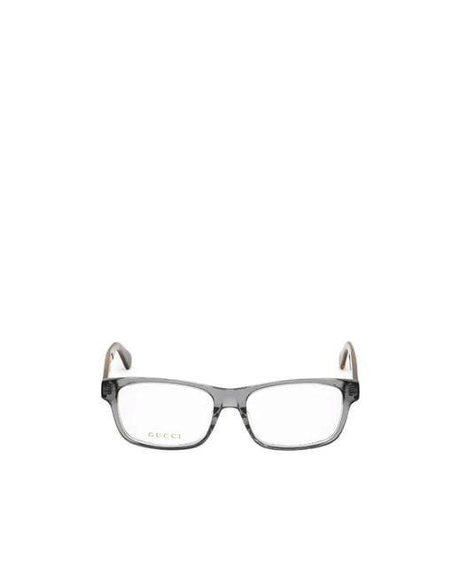 Gucci White Eyewear Square Frame Glasses for men