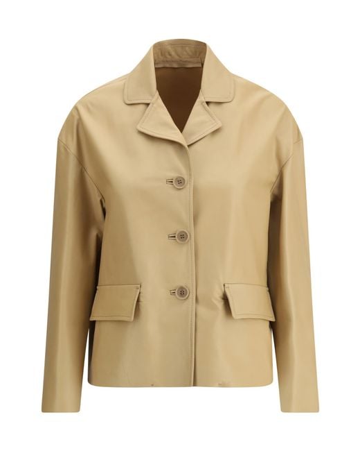Salvatore Santoro Natural Buttoned Leather Jacket