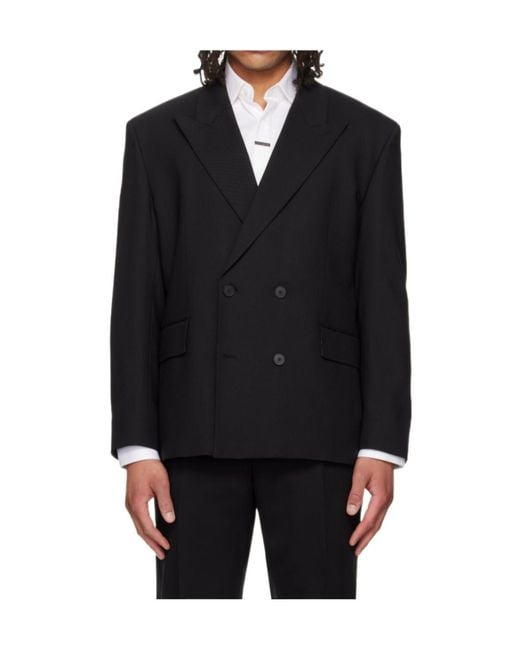 Boss Black Double-Breasted Suit Jacket for men