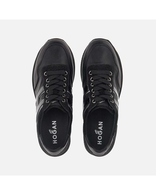 Hogan Black H483 Lace-Up Sneakers