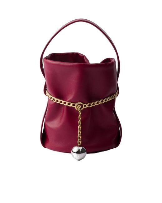 Prada Red Petit Sac Noir Nappa Leather Mini-Bucket Bag