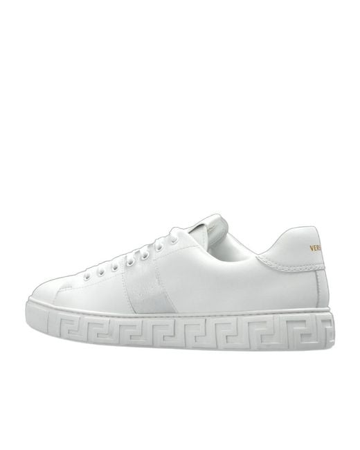 Versace White Greca Low-Top Sneakers for men