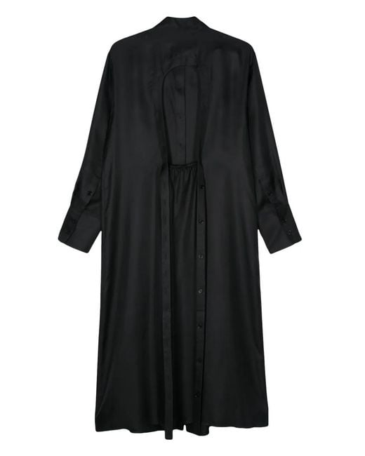 Rohe Black Cut-Out Detail Silk Shirt Dress