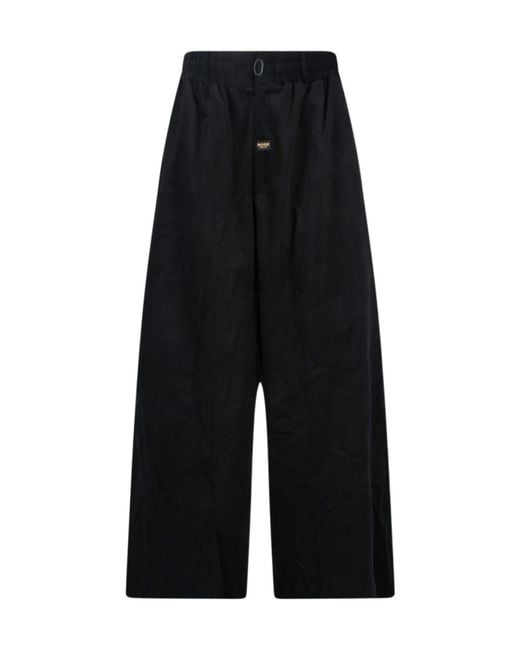 Martine Rose Black Wide-Leg Corduroy Elasticated Waistband Trousers for men