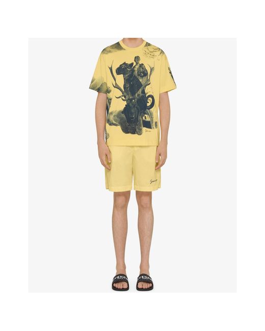 Givenchy Yellow Short-Sleeved T-Shirt for men