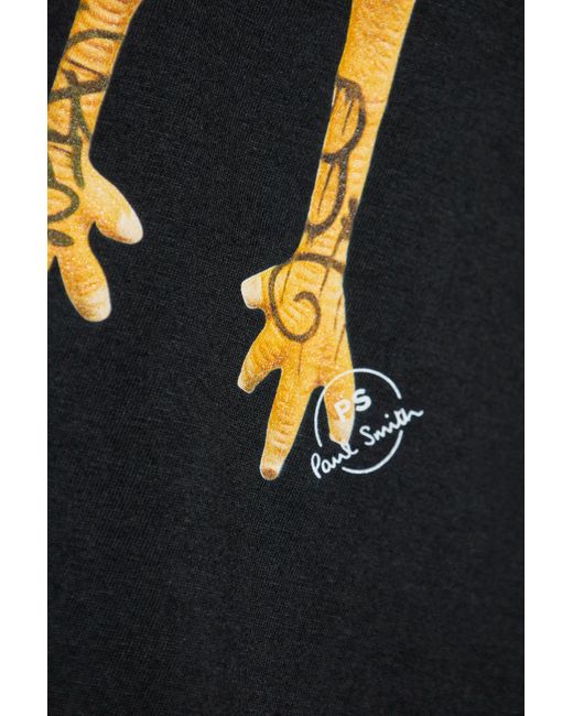 Paul Smith Black Ps Paul Smith Rubber Chicken Print T-Shirt for men