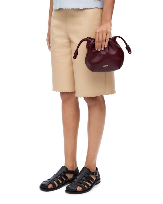 Loewe Red Flamenco Drawstring Mini Shoulder Bag