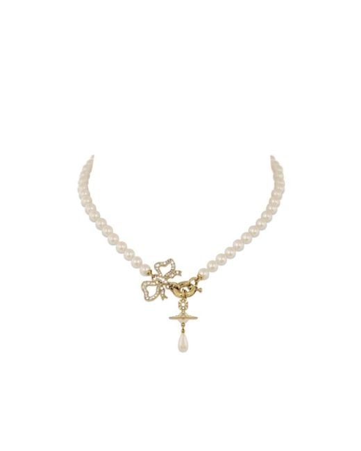 Vivienne Westwood Metallic Rigoberta Pearl Necklace