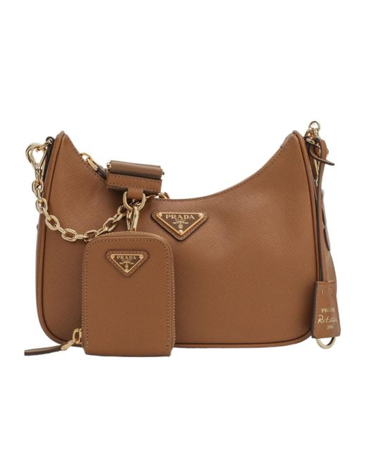 Prada Brown Re-Edition 2005 Leather Shoulder Bag