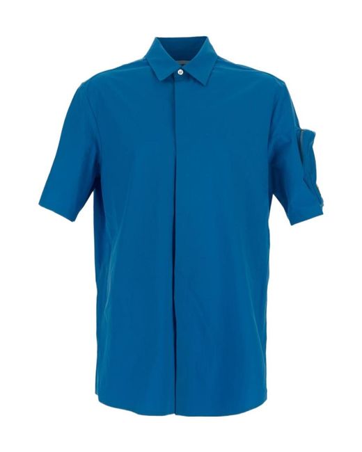 Ambush Blue Cotton Pocket S/S Shirt Blithe for men