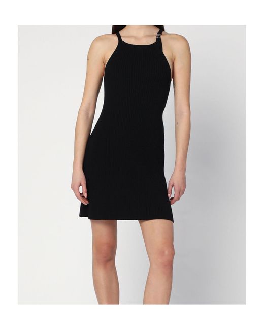 Courreges Black Ribbed Mini Dress