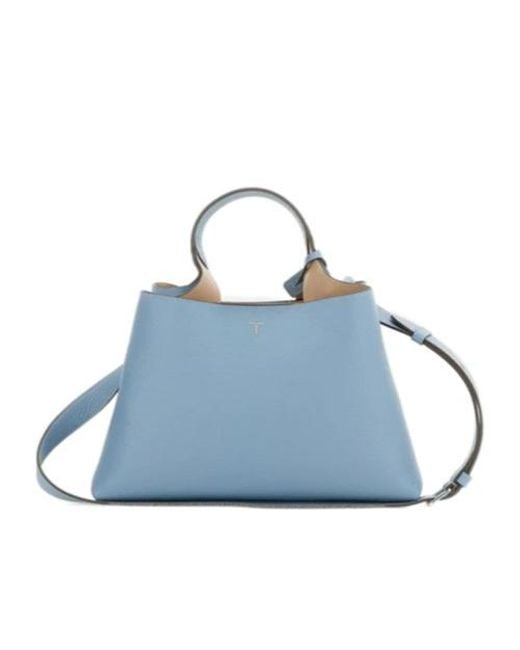 Tod's Blue Logo Printed Small Tote Bag
