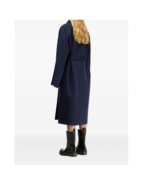 Semicouture Blue Double Breasted Coat