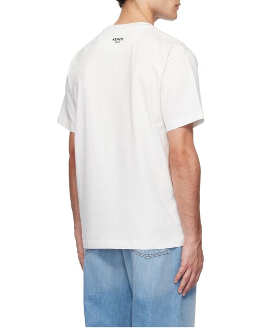 KENZO White Pop-Embroidered T-Shirt for men