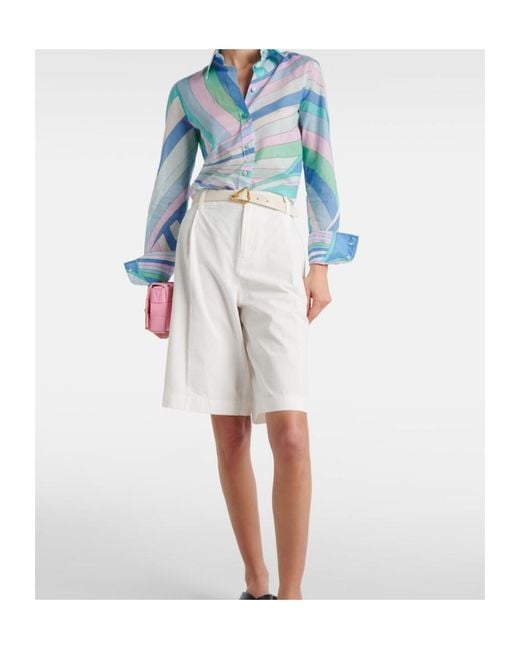 Vince White High-Rise Cotton Shorts
