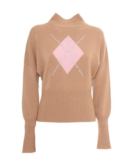 Max Mara Pink Studio High Neck Long-Sleeved Jumper