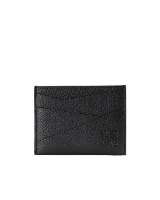 Loewe Black Puzzle Plain Card Holder for men