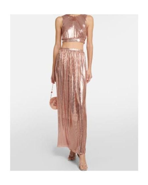 Rabanne Brown Metallic Mesh Top