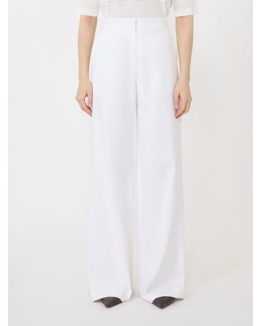 Max Mara White Studio Placido Wide Leg Trousers