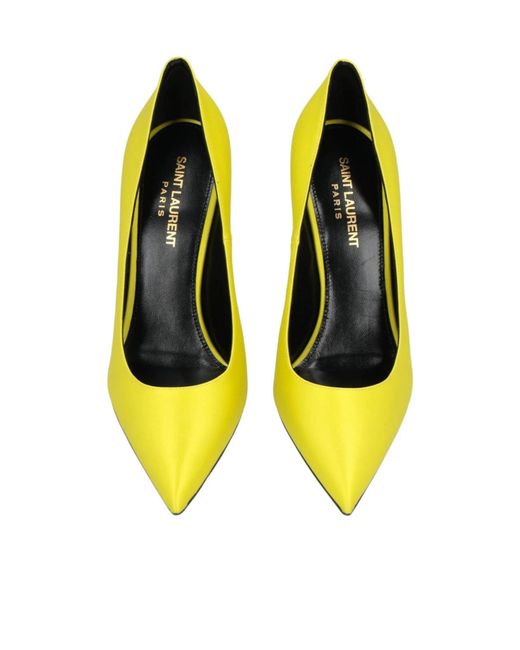 Saint Laurent Yellow Satin High Heels